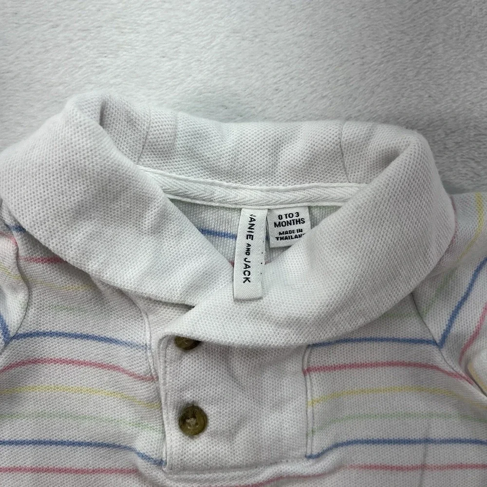 Janie and Jack Striped Romper Baby Boy 0-3m Cotton Pocket Preppy Coastal Summer